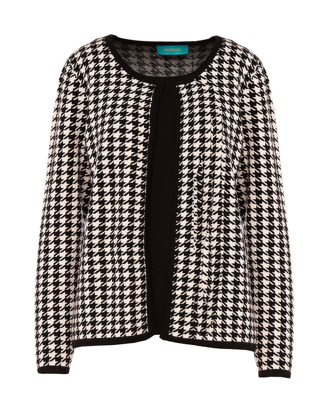 Maglia finto twinset con fantasia pied de poule NERO DORABELLA