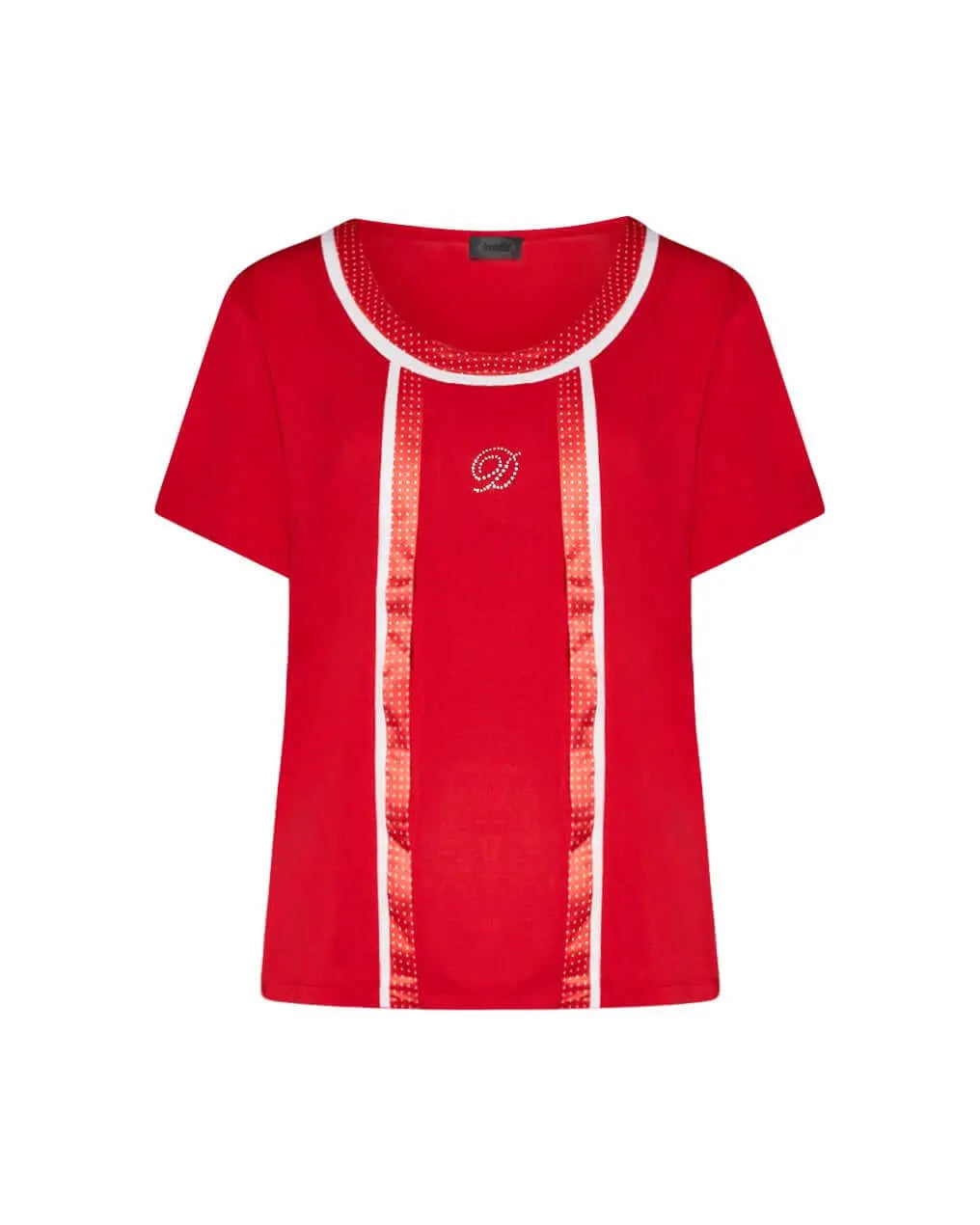 Maglia finto twinset in viscosa con dettagli pois ROSSO DORABELLA XL