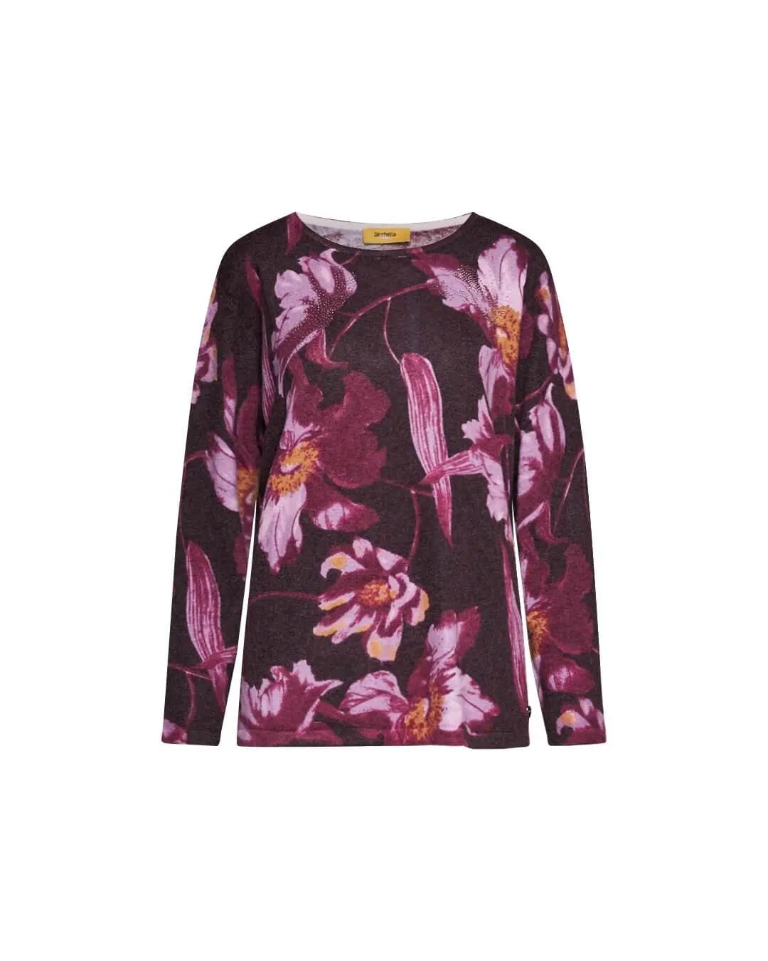 Maglia girocollo a fantasia floreale all over VIOLA DORABELLA PIU'