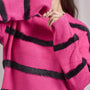 Maglia girocollo a righe con costine FUXIA DORABELLA