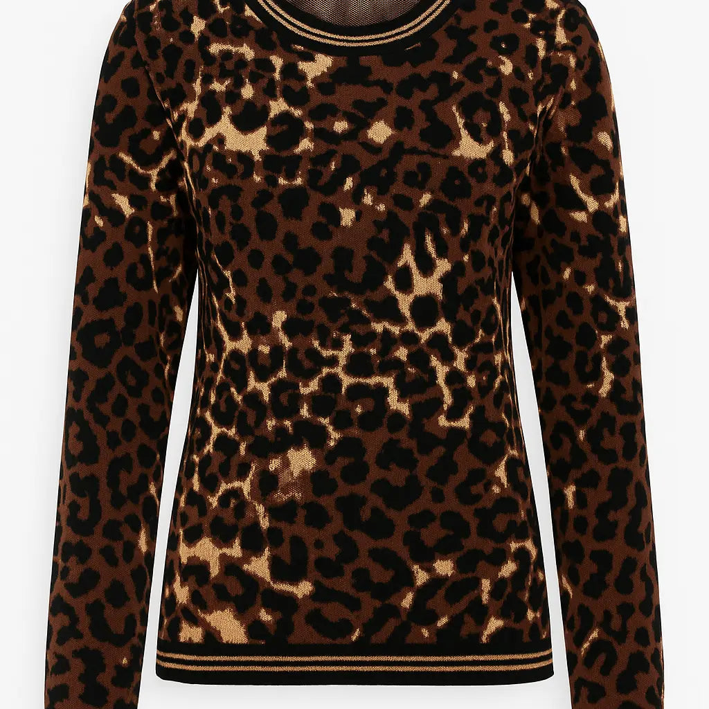 Maglia girocollo animalier DORABELLA