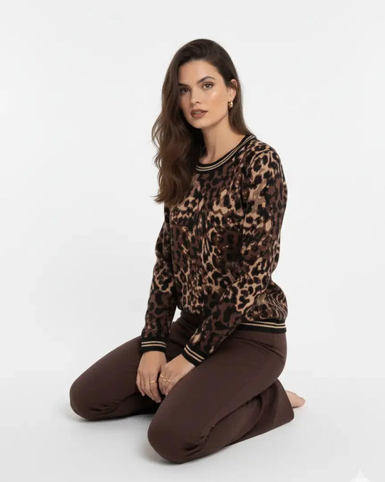 Maglia girocollo animalier DORABELLA