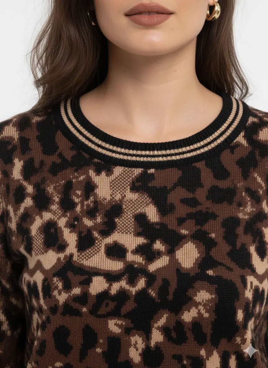 Maglia girocollo animalier DORABELLA