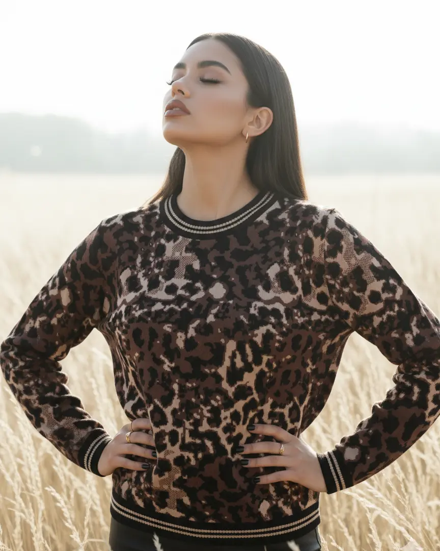 Maglia girocollo animalier DORABELLA