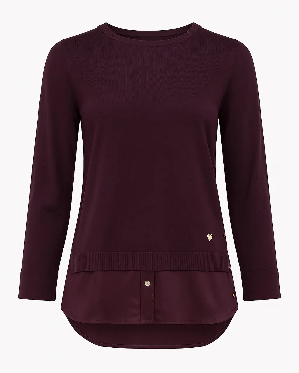 Maglia girocollo bi-materiale DORABELLA