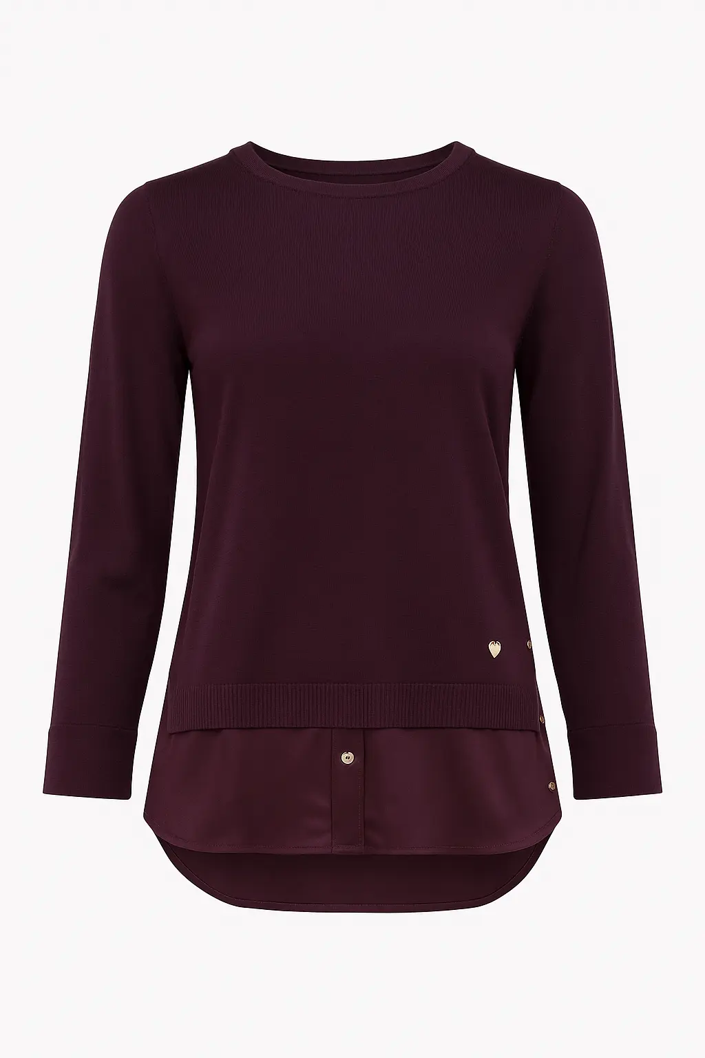 Maglia girocollo bi-materiale DORABELLA