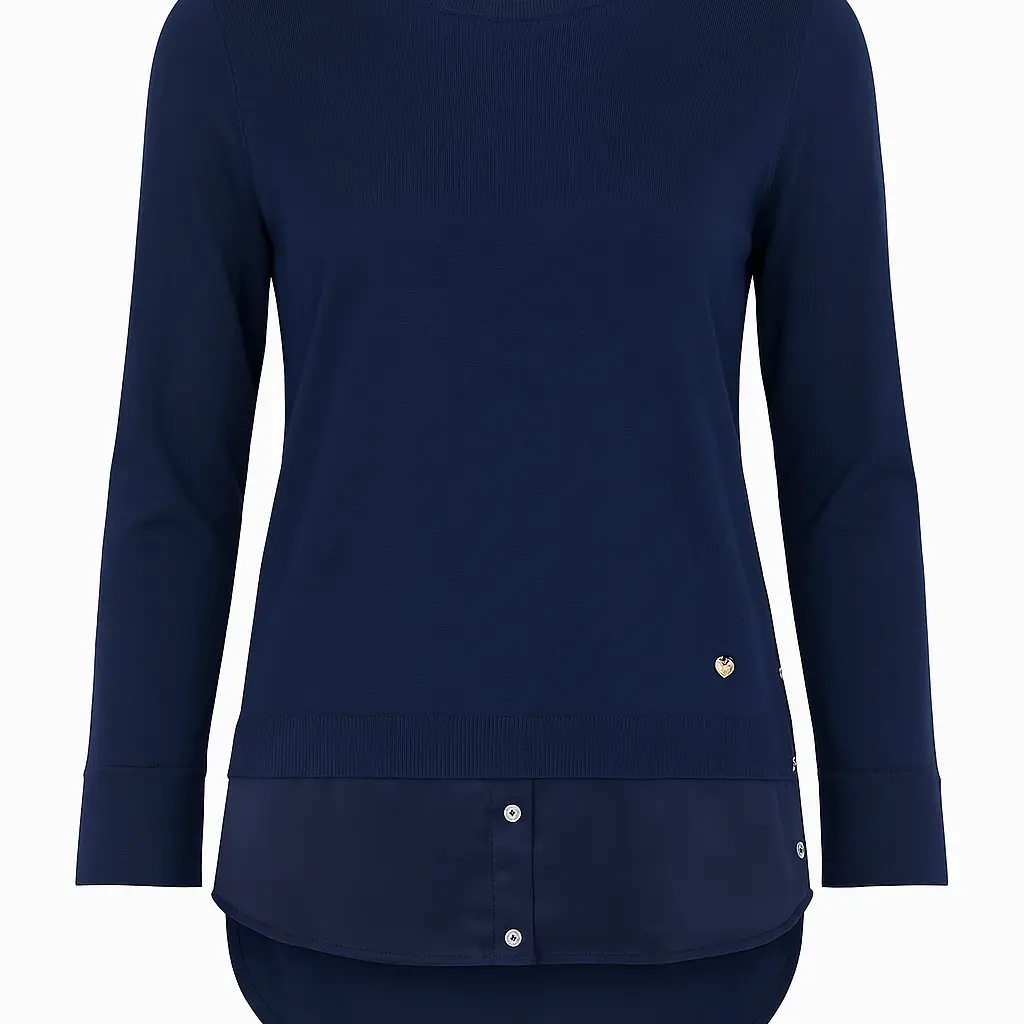 Maglia girocollo bi-materiale DORABELLA