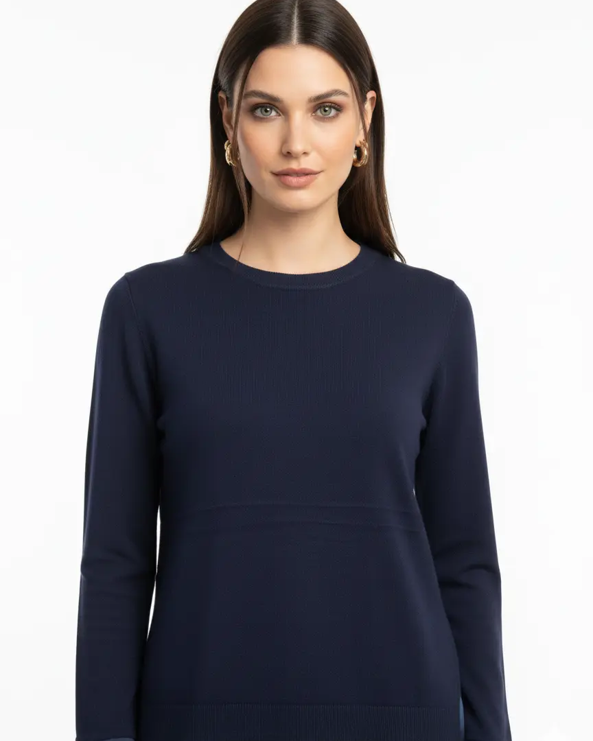 Maglia girocollo bi-materiale DORABELLA