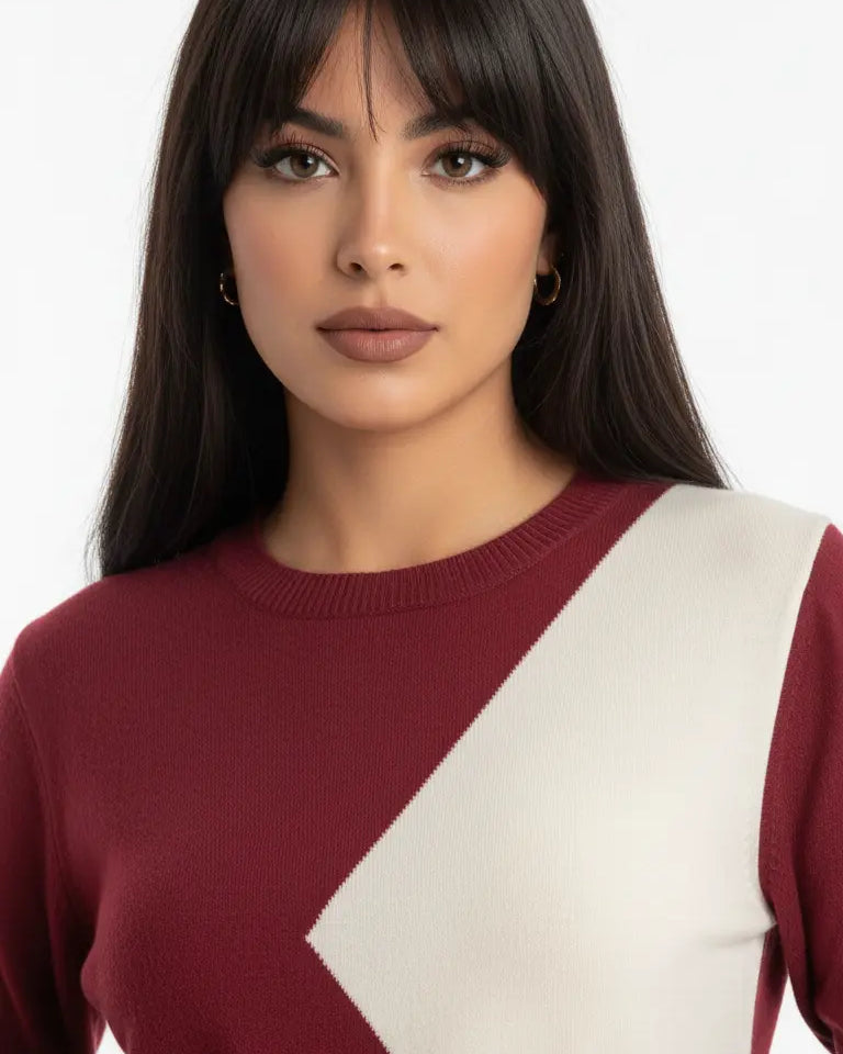 Maglia girocollo color block DORABELLA