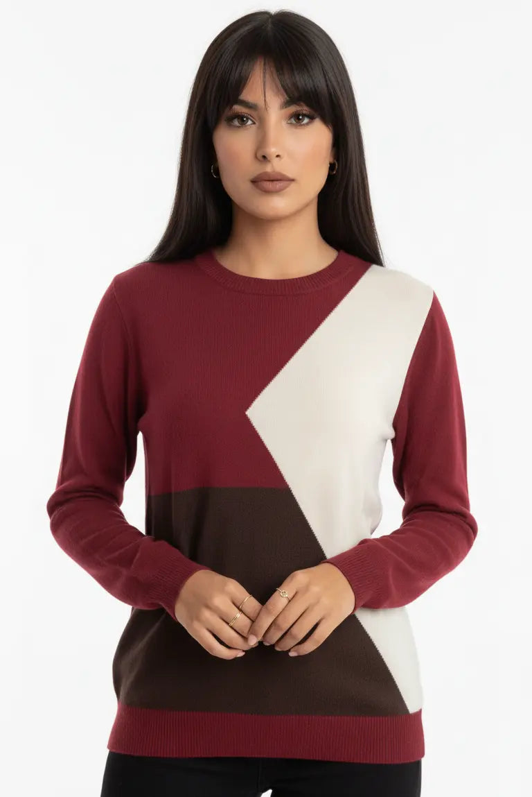 Maglia girocollo color block DORABELLA