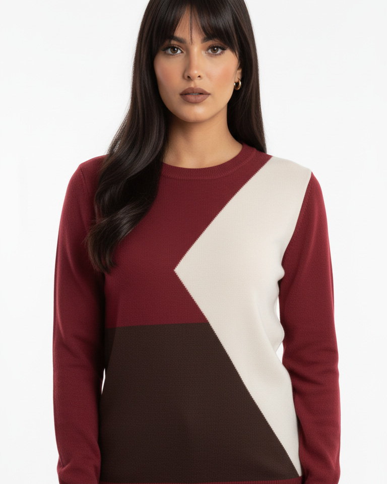 Maglia girocollo color block DORABELLA