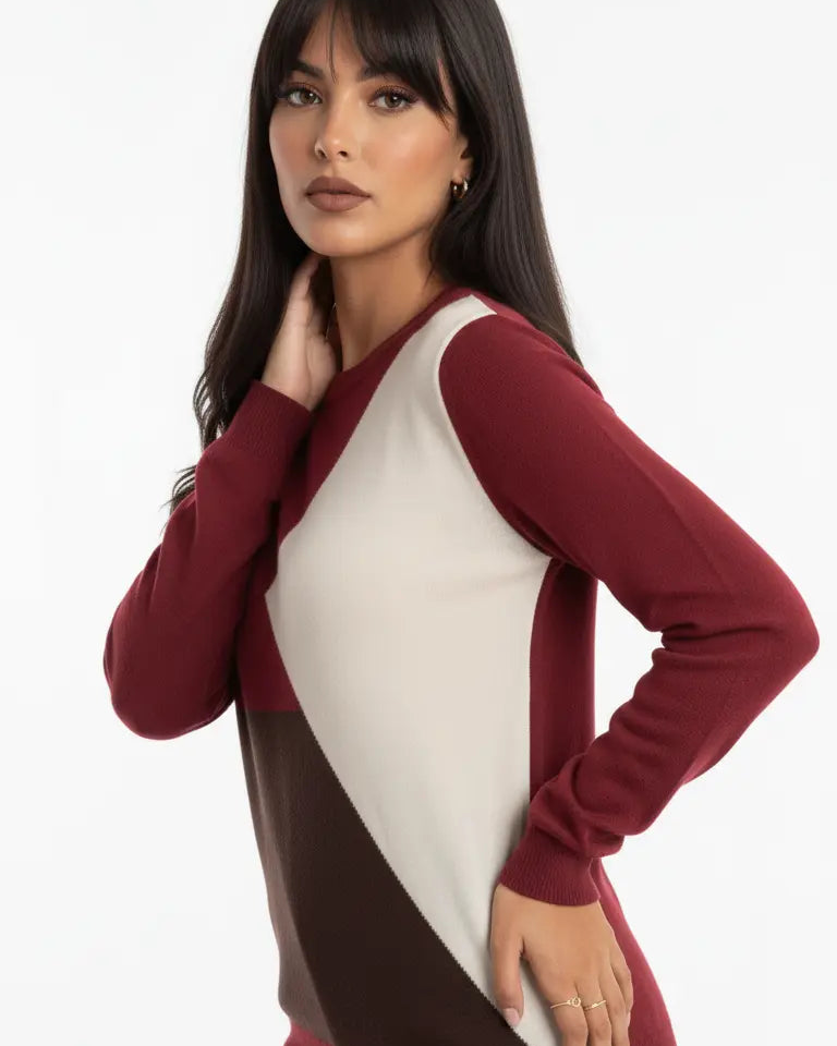 Maglia girocollo color block DORABELLA