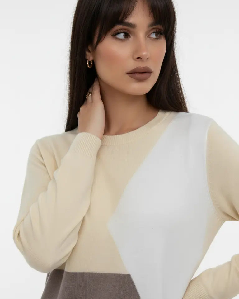 Maglia girocollo color block DORABELLA