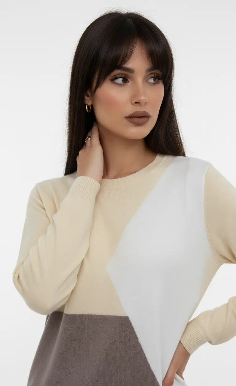 Maglia girocollo color block DORABELLA