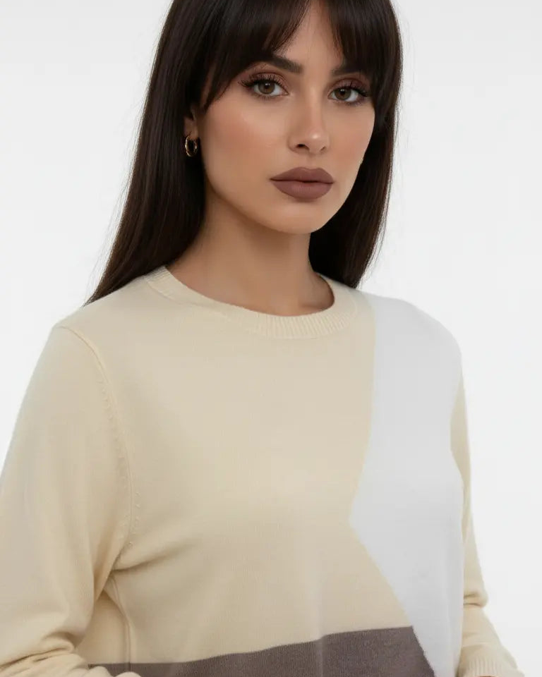 Maglia girocollo color block DORABELLA