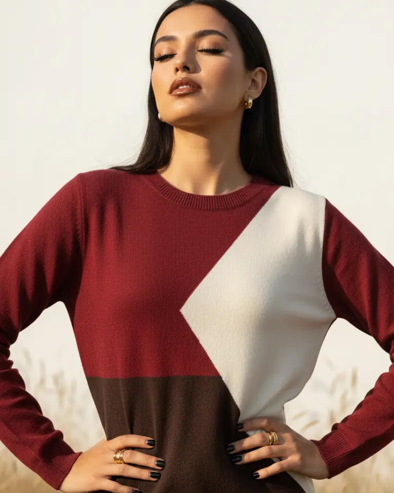 Maglia girocollo color block DORABELLA