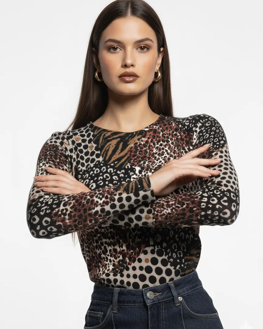 Maglia girocollo con applicazione DORABELLA