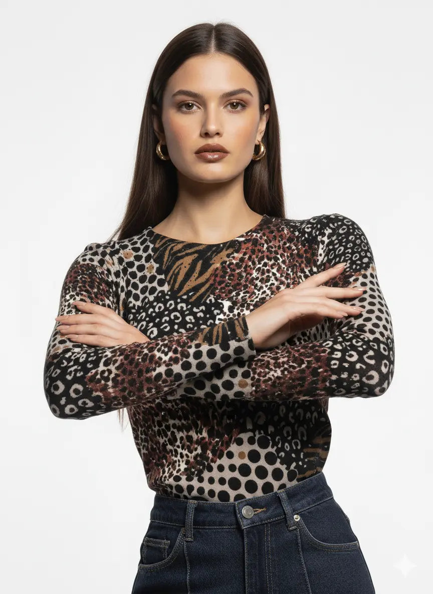 Maglia girocollo con applicazione DORABELLA