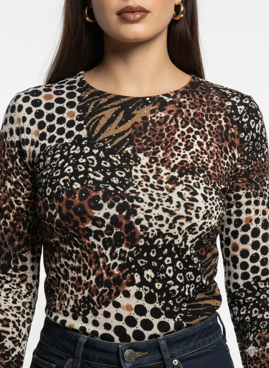 Maglia girocollo con applicazione DORABELLA