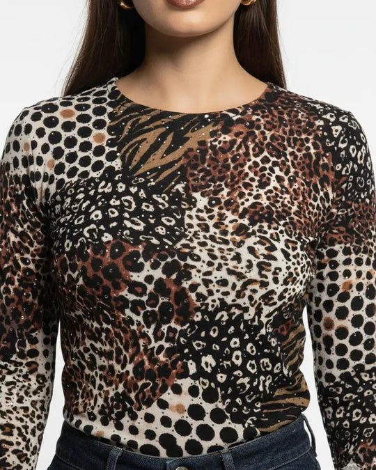 Maglia girocollo con applicazione DORABELLA