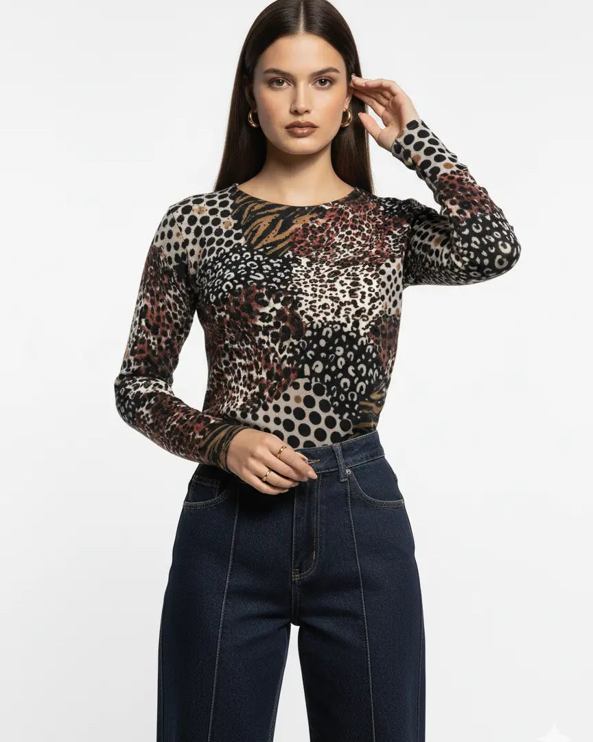 Maglia girocollo con applicazione DORABELLA