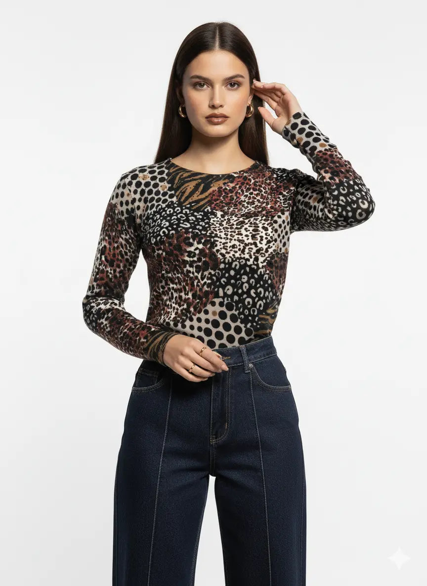 Maglia girocollo con applicazione DORABELLA