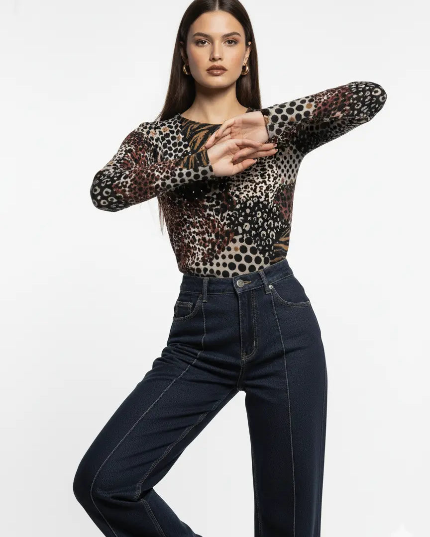 Maglia girocollo con applicazione DORABELLA