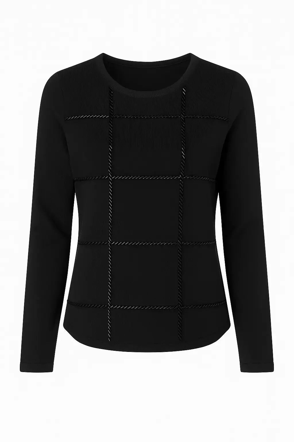 Maglia girocollo con applicazioni DORABELLA XXL / Nero