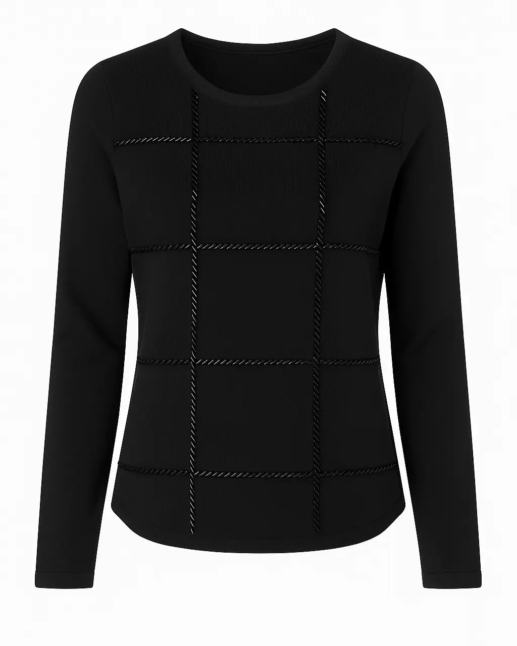 Maglia girocollo con applicazioni DORABELLA XXL / Nero