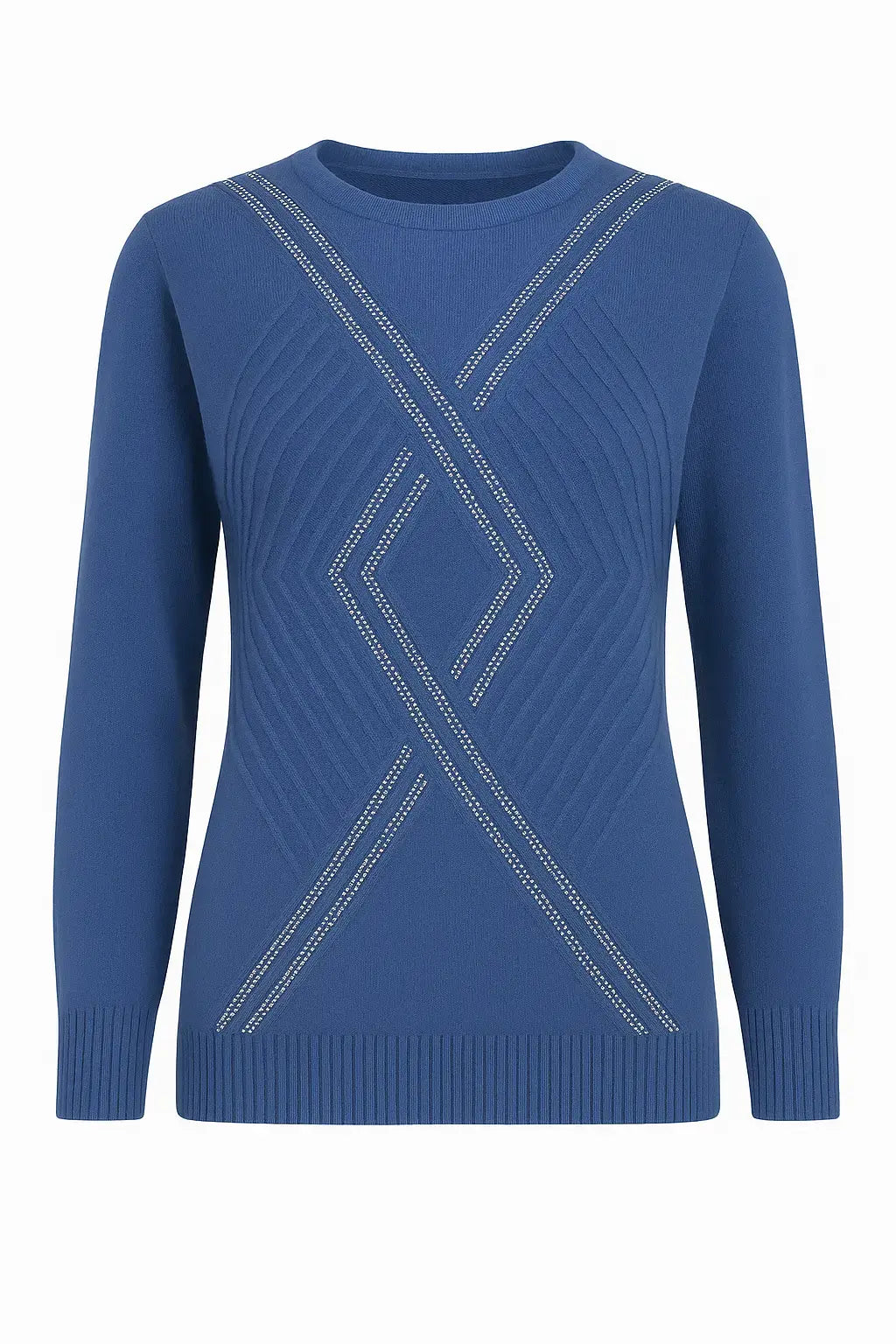 Maglia girocollo con applicazioni frontali DORABELLA XXL / Polvere