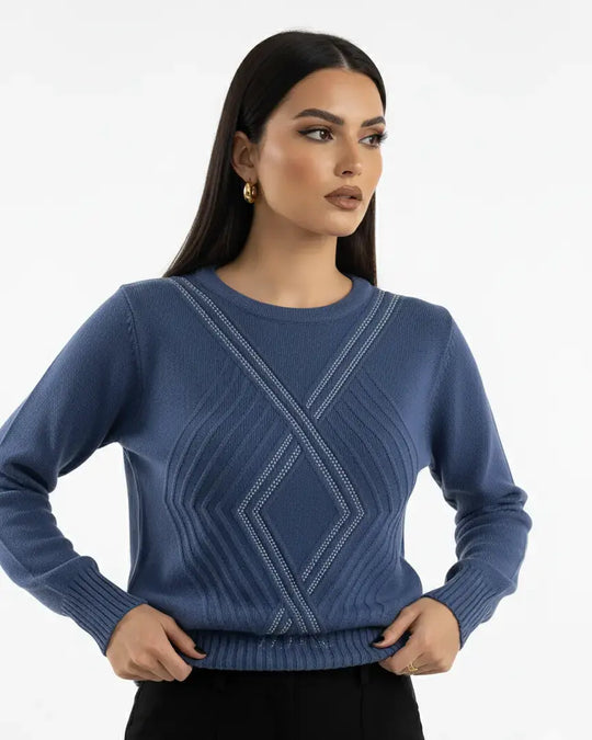 Maglia girocollo con applicazioni frontali DORABELLA