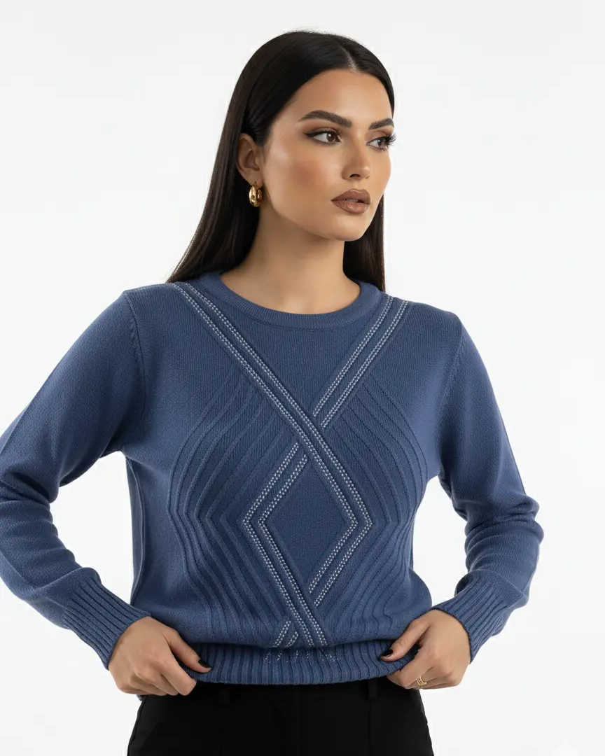 Maglia girocollo con applicazioni frontali DORABELLA