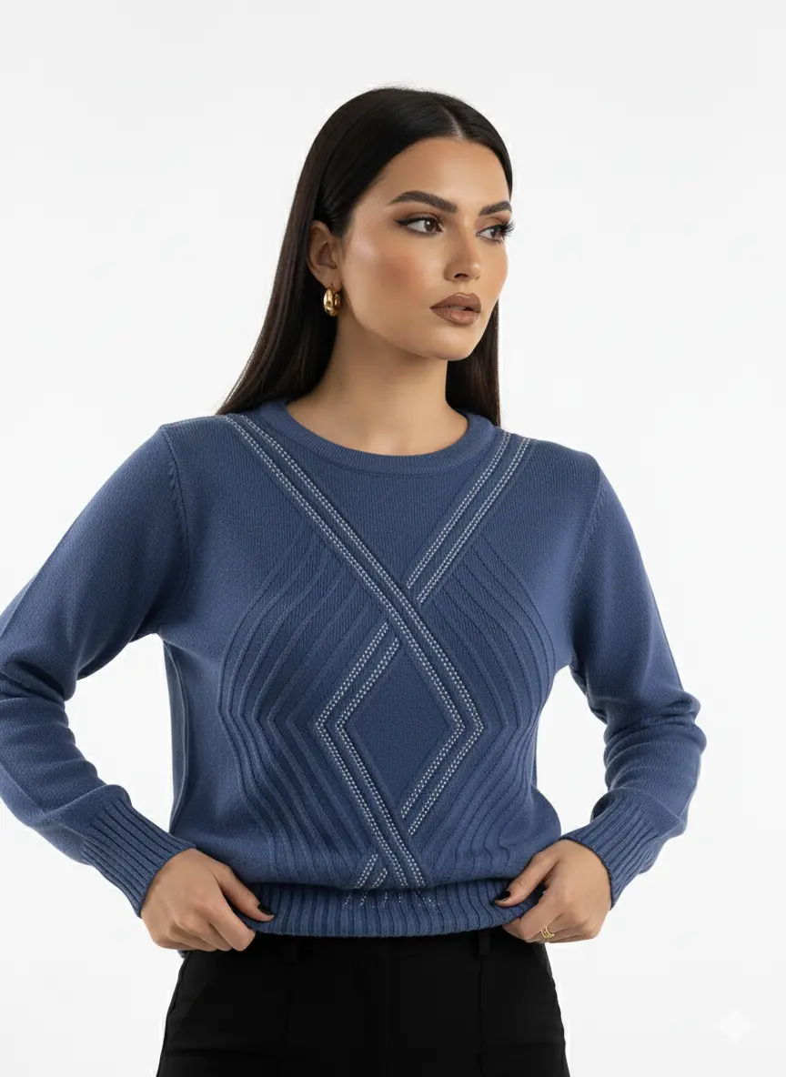 Maglia girocollo con applicazioni frontali DORABELLA