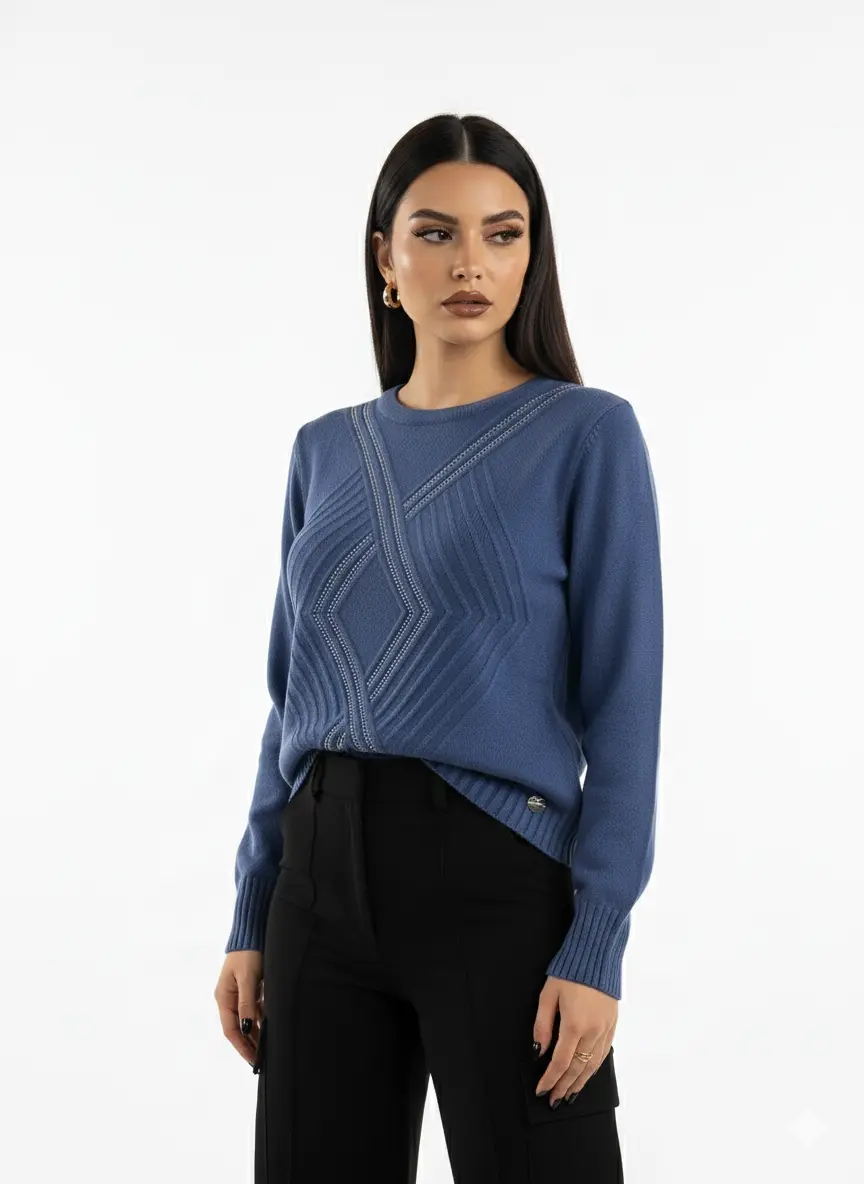 Maglia girocollo con applicazioni frontali DORABELLA