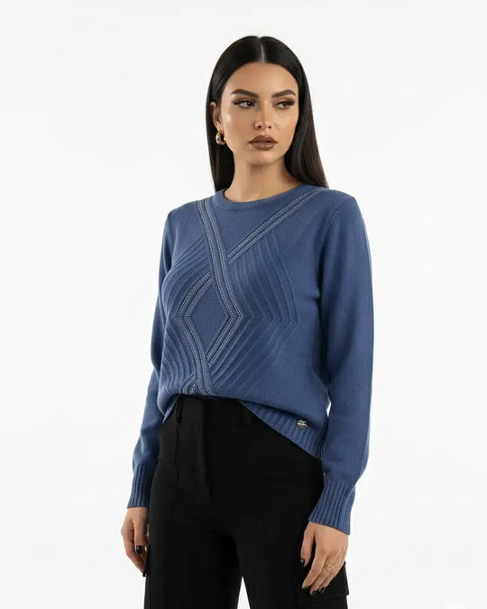 Maglia girocollo con applicazioni frontali DORABELLA