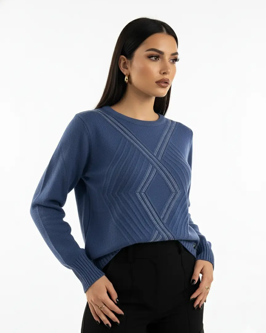 Maglia girocollo con applicazioni frontali DORABELLA