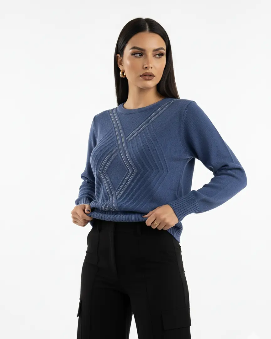 Maglia girocollo con applicazioni frontali DORABELLA