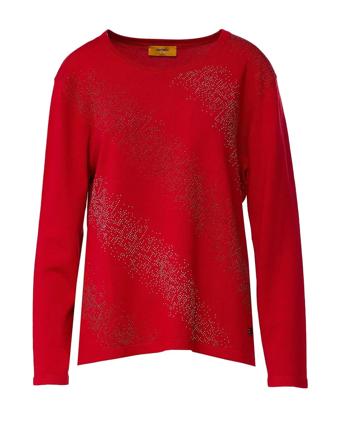 Maglia girocollo con applicazioni strass frontali RIBES DORABELLA PIU' XXXL