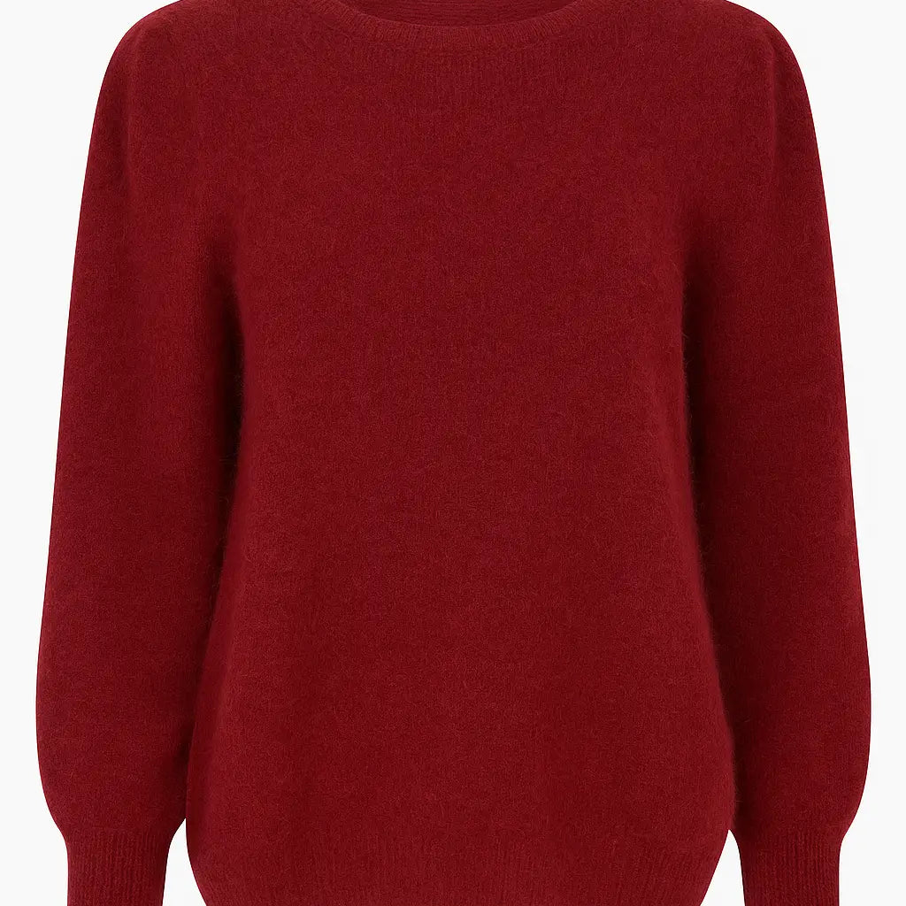 Maglia girocollo con arriccio spalla in misto baby alpaca UNICA by Ironica