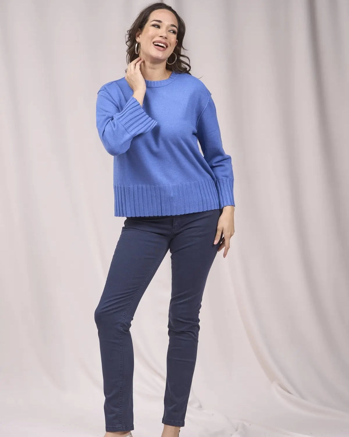 Maglia girocollo con bordi a costine larghe CARTA DA ZUCCHERO IRONICA