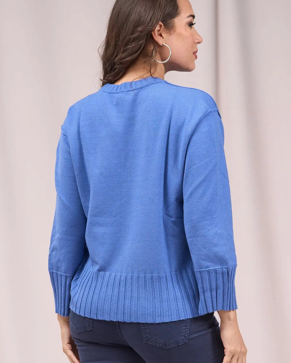 Maglia girocollo con bordi a costine larghe CARTA DA ZUCCHERO IRONICA