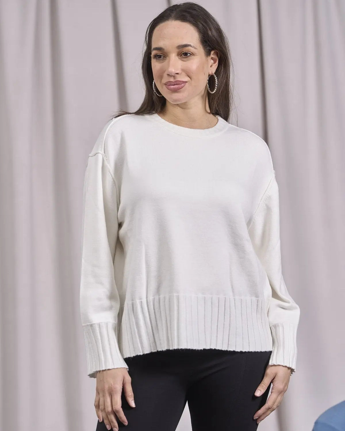 Maglia girocollo con bordi a costine larghe OFF WHITE IRONICA