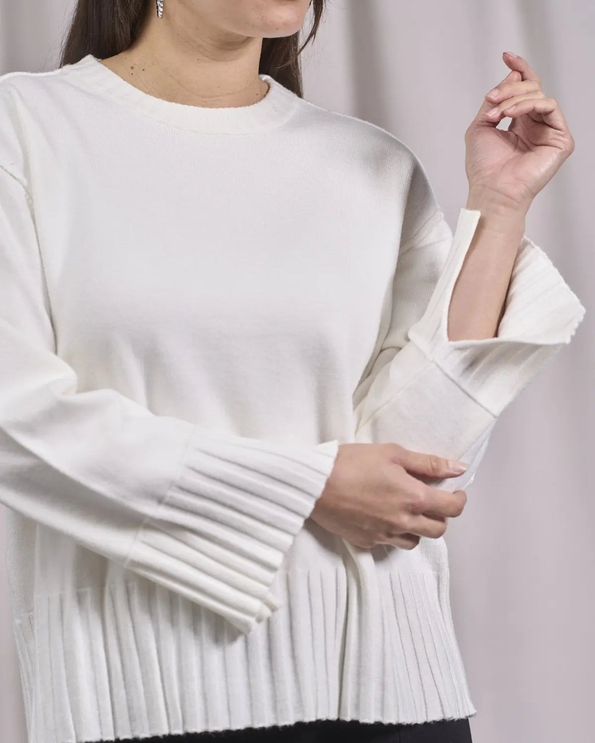 Maglia girocollo con bordi a costine larghe OFF WHITE IRONICA