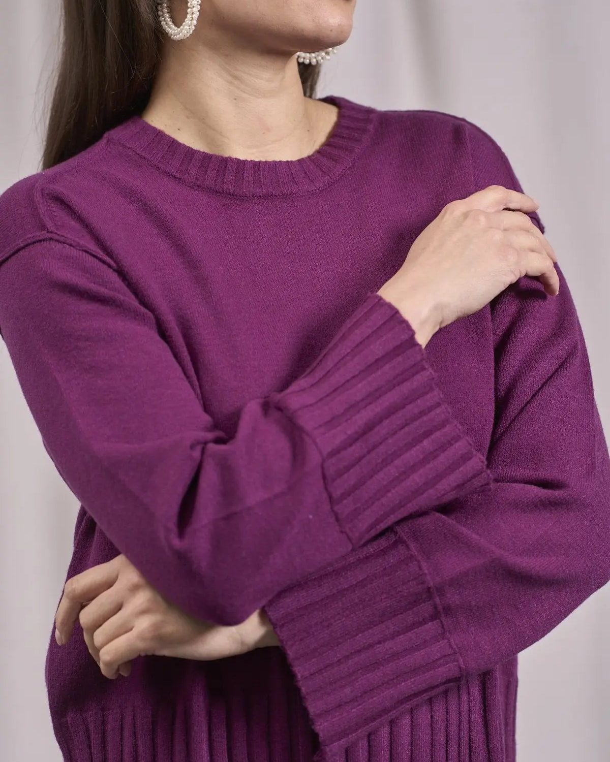 Maglia girocollo con bordi a costine larghe VINO IRONICA