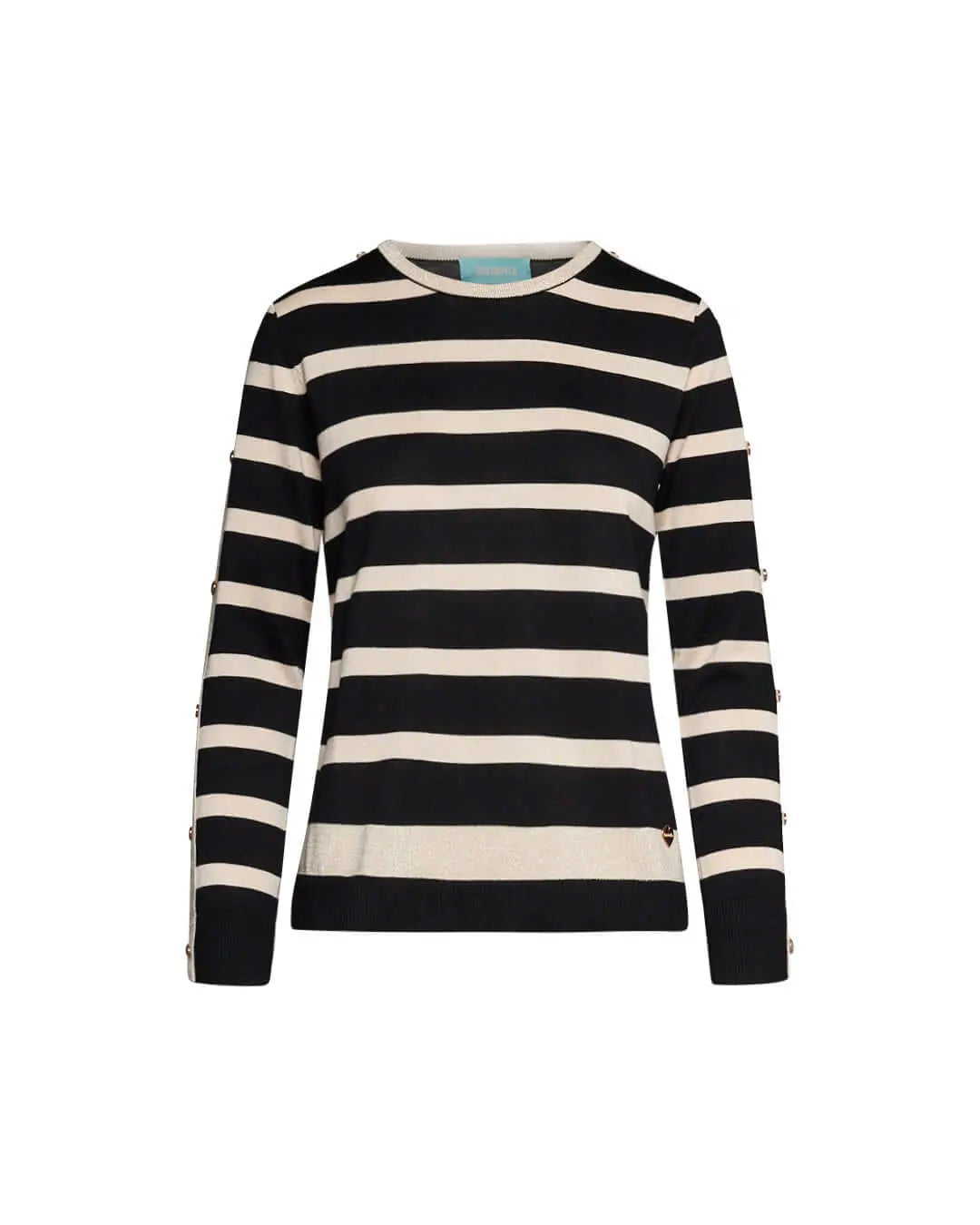 Maglia girocollo con bottoni alle maniche NERO DORABELLA