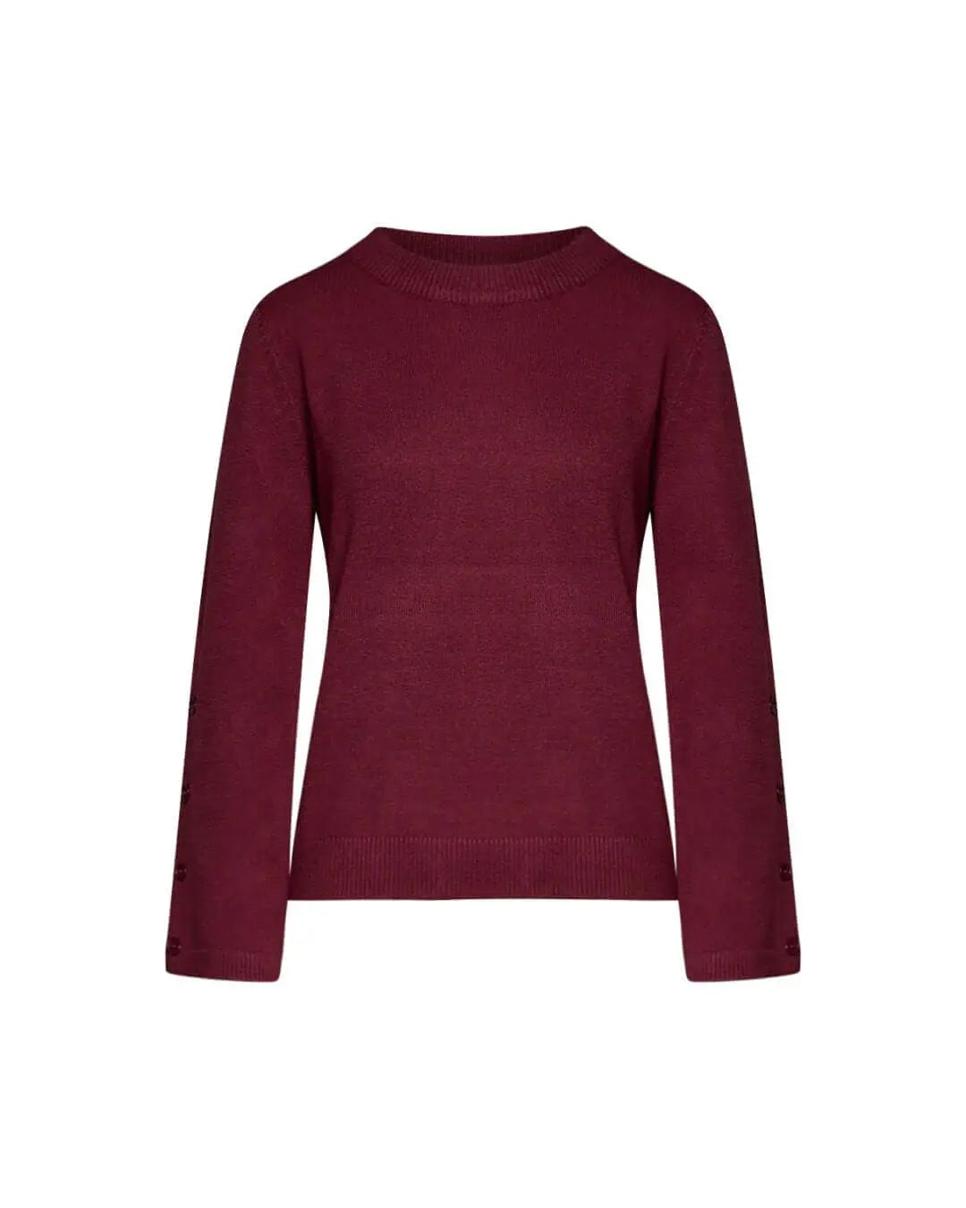 Maglia girocollo con bottoni decorativi BURGUNDY DORABELLA