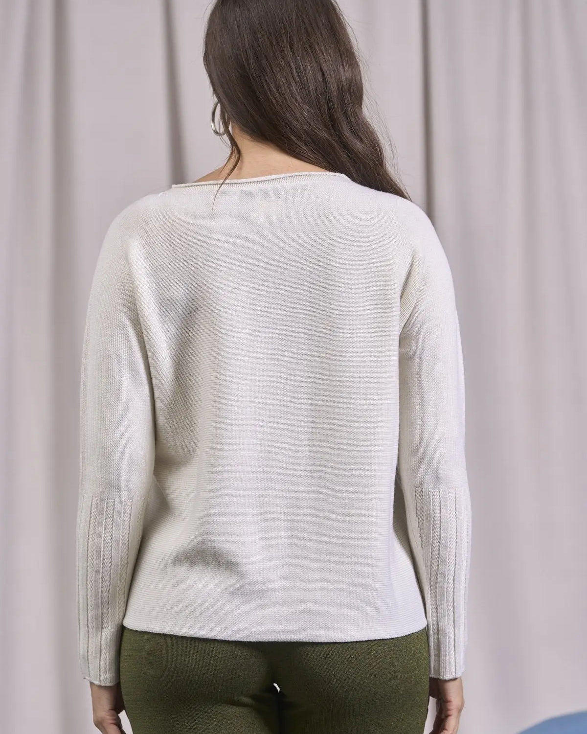 Maglia girocollo con coste alte alle maniche OFF WHITE IRONICA