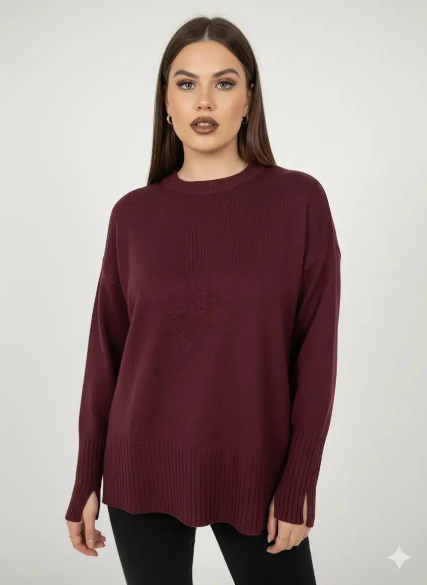 Maglia girocollo con costina alta al fondo DORABELLA PIU'