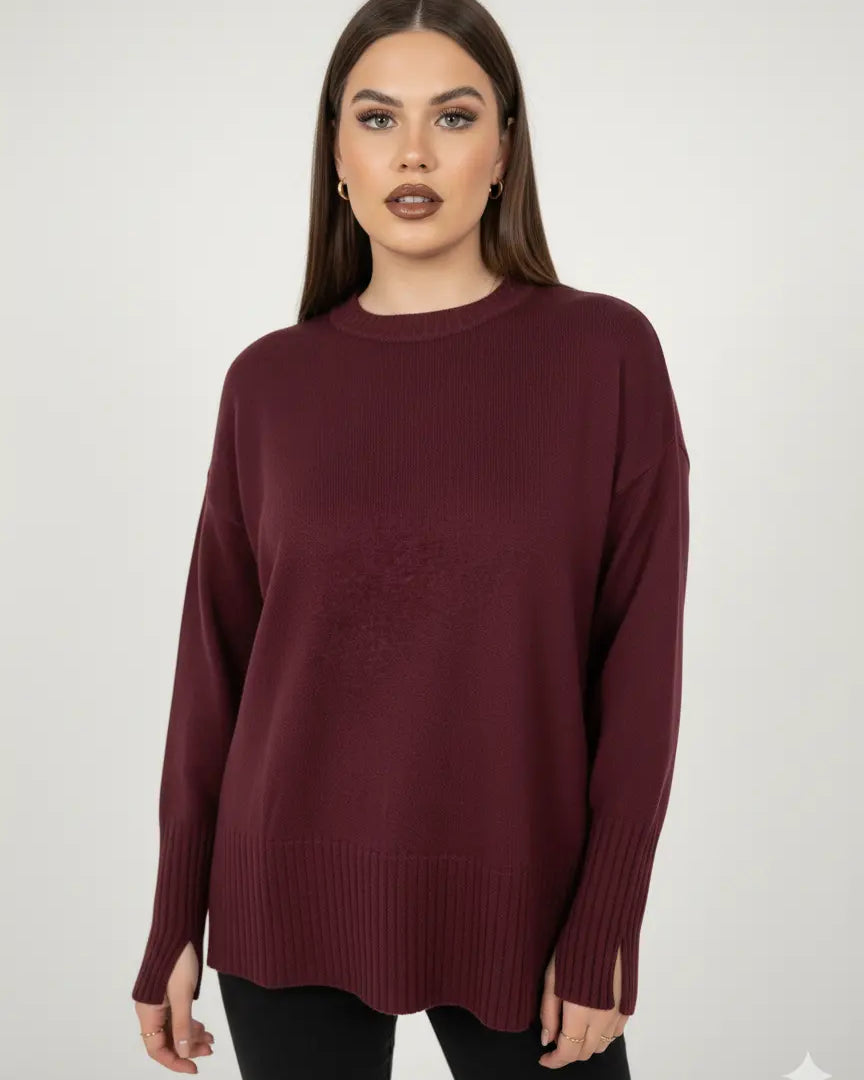 Maglia girocollo con costina alta al fondo DORABELLA PIU'