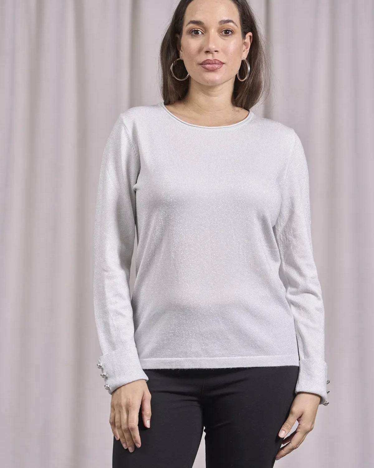 Maglia girocollo con decorazione strass PERLA DORABELLA